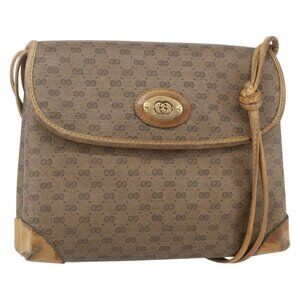 Authentic GUCCI Micro GG Supreme Shoulder Bag PVC Beige Gold 007 49 5548